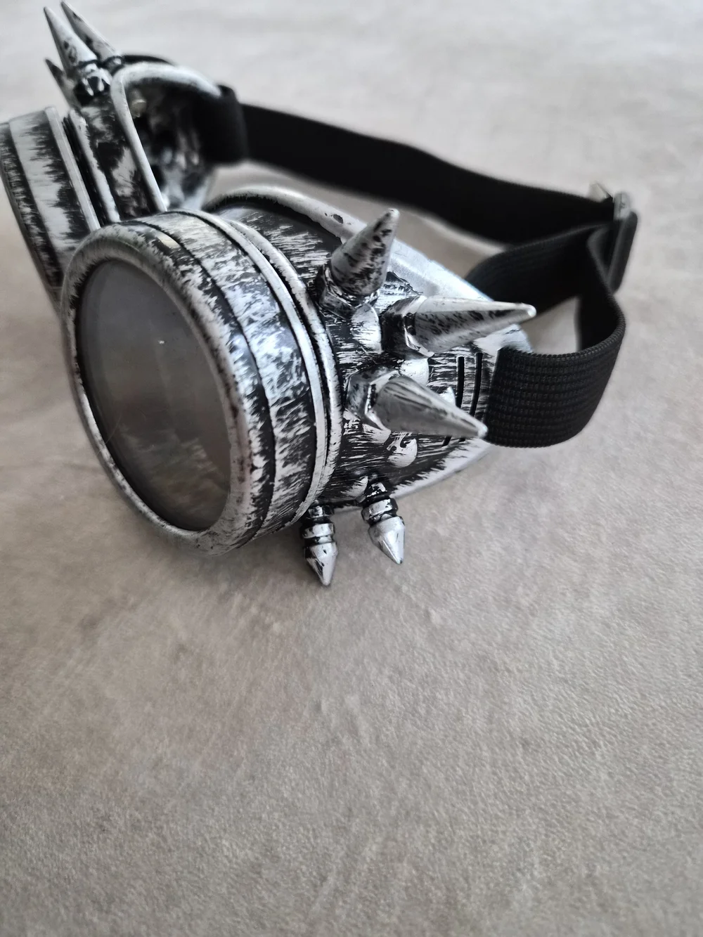 Silver Spiked Steampunk Cyberpunk Rave Goggles